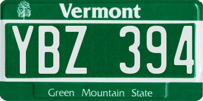 VT license plate YBZ394