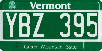 VT license plate YBZ395