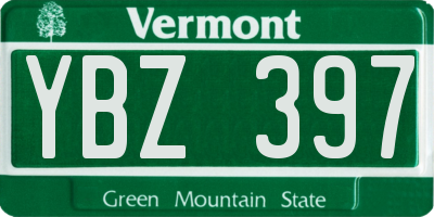 VT license plate YBZ397