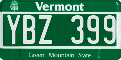 VT license plate YBZ399