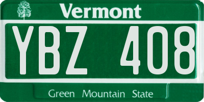 VT license plate YBZ408