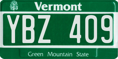 VT license plate YBZ409