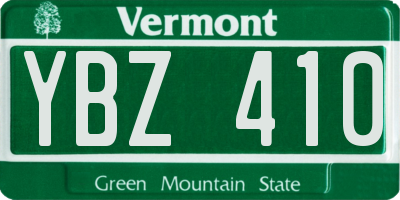 VT license plate YBZ410
