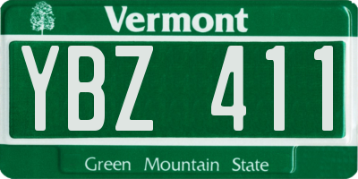 VT license plate YBZ411