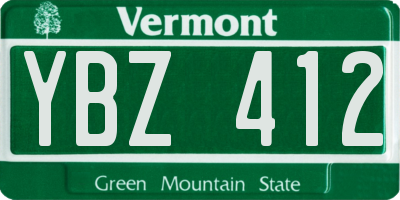 VT license plate YBZ412