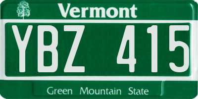VT license plate YBZ415