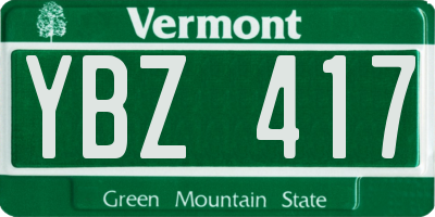 VT license plate YBZ417