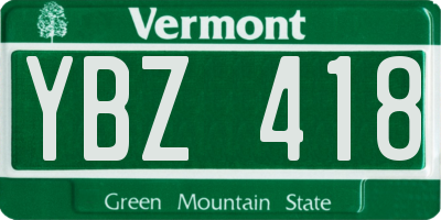 VT license plate YBZ418