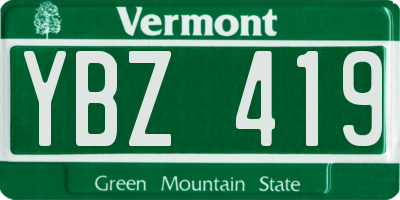 VT license plate YBZ419