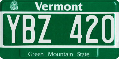 VT license plate YBZ420