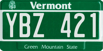 VT license plate YBZ421