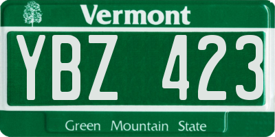 VT license plate YBZ423
