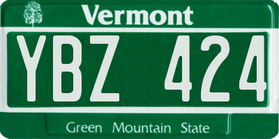 VT license plate YBZ424