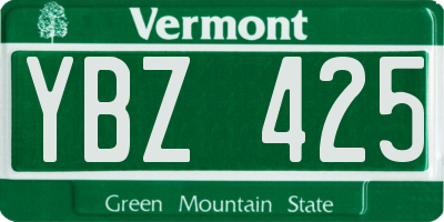 VT license plate YBZ425