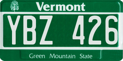 VT license plate YBZ426