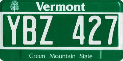 VT license plate YBZ427