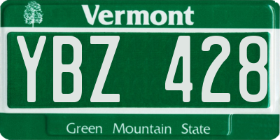 VT license plate YBZ428