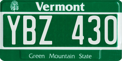 VT license plate YBZ430