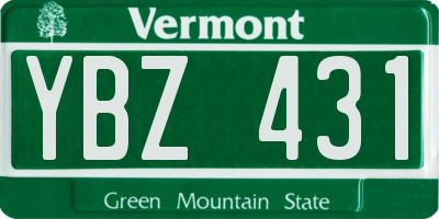 VT license plate YBZ431