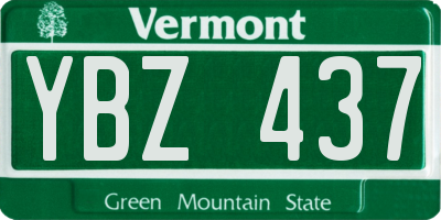 VT license plate YBZ437