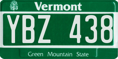 VT license plate YBZ438