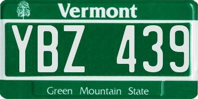 VT license plate YBZ439