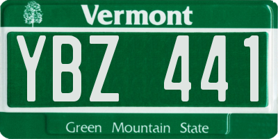 VT license plate YBZ441