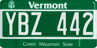 VT license plate YBZ442