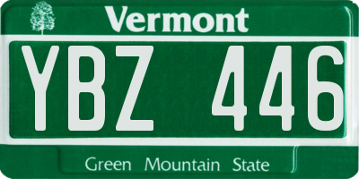 VT license plate YBZ446