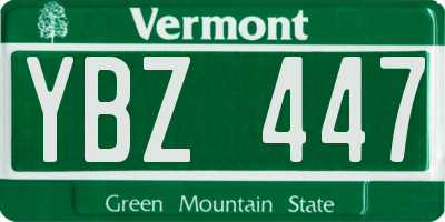 VT license plate YBZ447