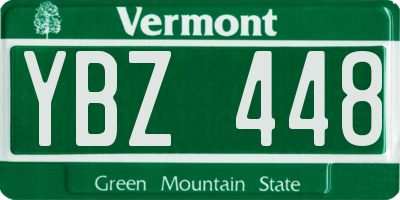 VT license plate YBZ448