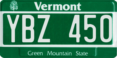 VT license plate YBZ450