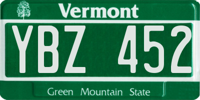 VT license plate YBZ452