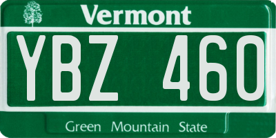 VT license plate YBZ460
