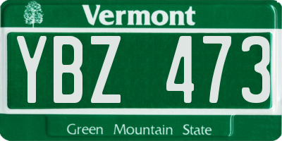 VT license plate YBZ473