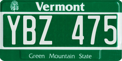 VT license plate YBZ475