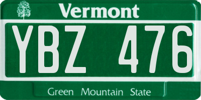 VT license plate YBZ476