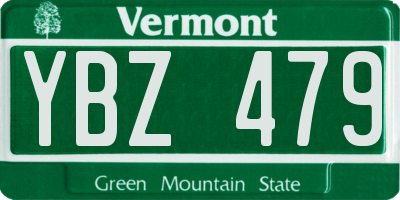 VT license plate YBZ479