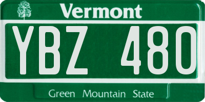 VT license plate YBZ480