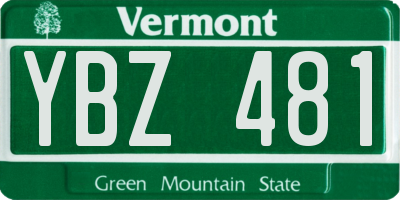 VT license plate YBZ481