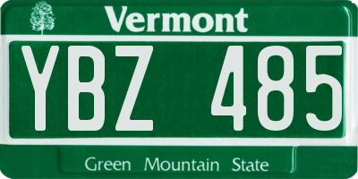 VT license plate YBZ485