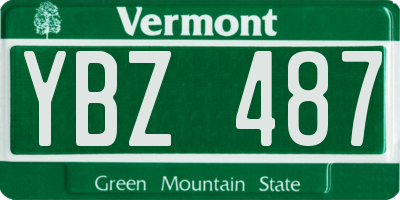 VT license plate YBZ487
