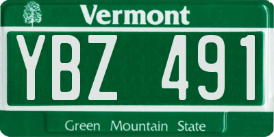 VT license plate YBZ491