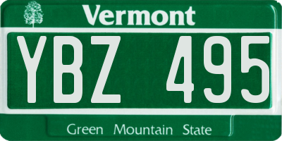 VT license plate YBZ495
