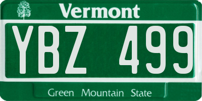 VT license plate YBZ499