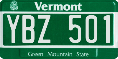 VT license plate YBZ501