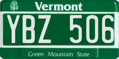 VT license plate YBZ506