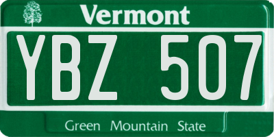 VT license plate YBZ507