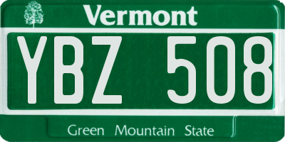 VT license plate YBZ508