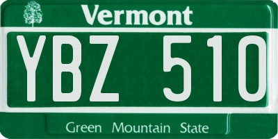 VT license plate YBZ510